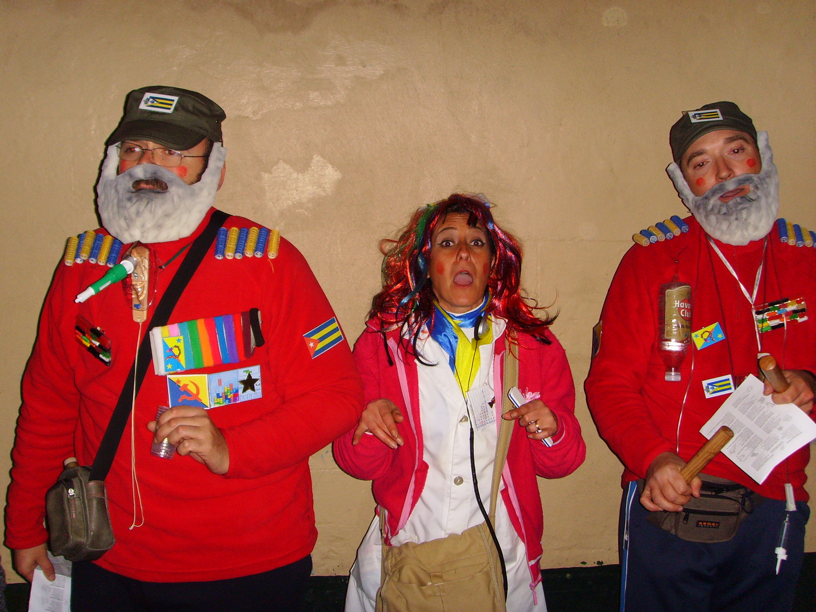 Costumed performers in the streets of C&aacute;diz during Carnaval